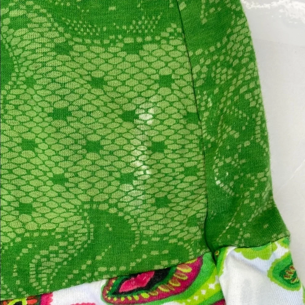 Desigual Girls Cotton Dress with Green and Pink Patterns 11/12